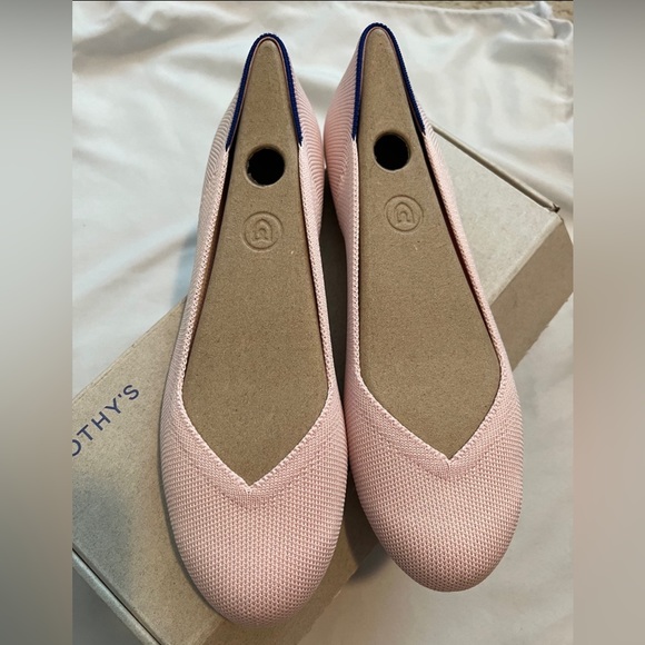 Rothys The Flat in Blush Pink w Tortoise Soles - Picture 5 of 6